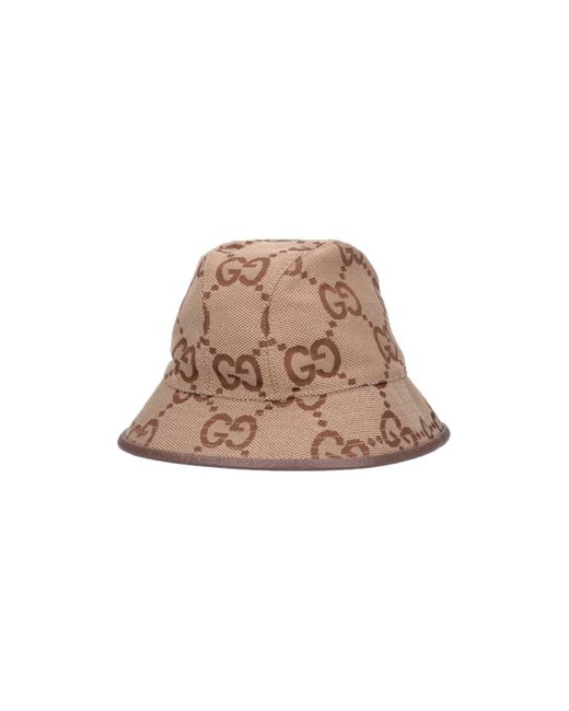 Gucci 'jumbo Gg' Bucket Hat in Natural Lyst
