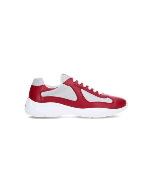 Prada Red 'america's Cup' Sneakers for men