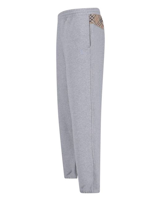 Burberry Gray 'Check' Track Pants for men