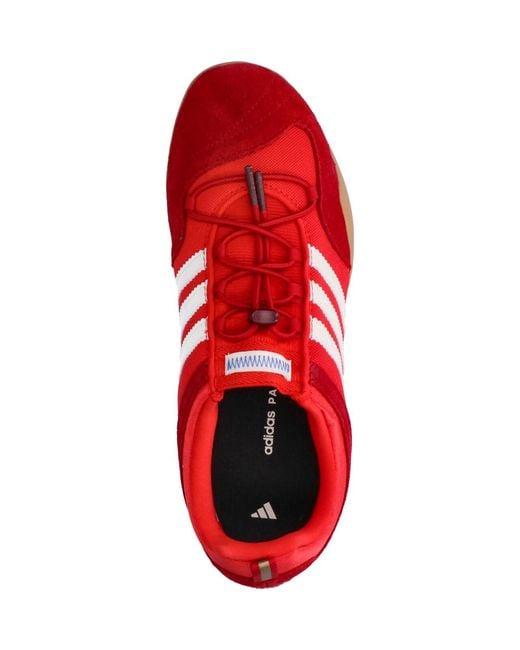 Adidas Red Leather & Textile Sneakers