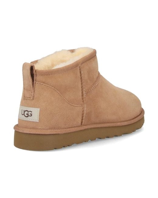 Ugg White Classic Ultra Mini Suede Shearling Boots for men