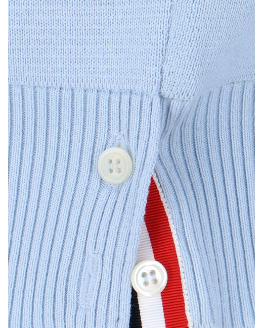 Thom Browne Blue Tricolor Detail Cardigan for men