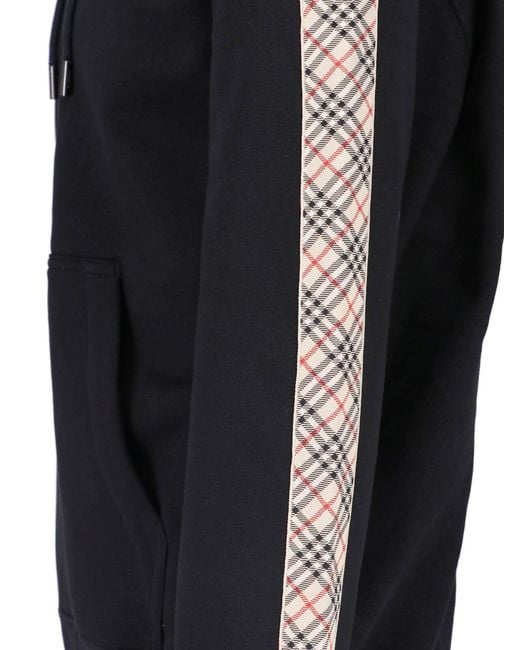 Burberry Blue Zip Hoodie "Check" for men