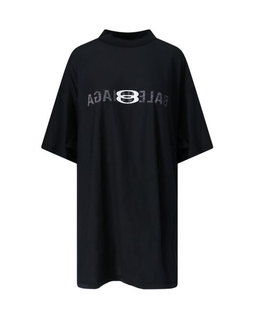 T-Shirt Logo Maxi di Balenciaga in Black