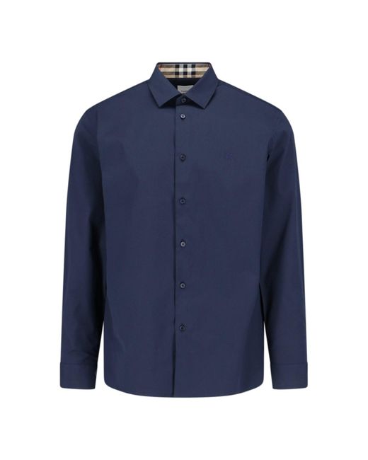 Burberry Blue Check Details Shirt for men