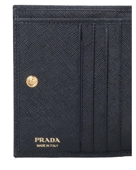 Prada Blue Saffiano Small Wallet
