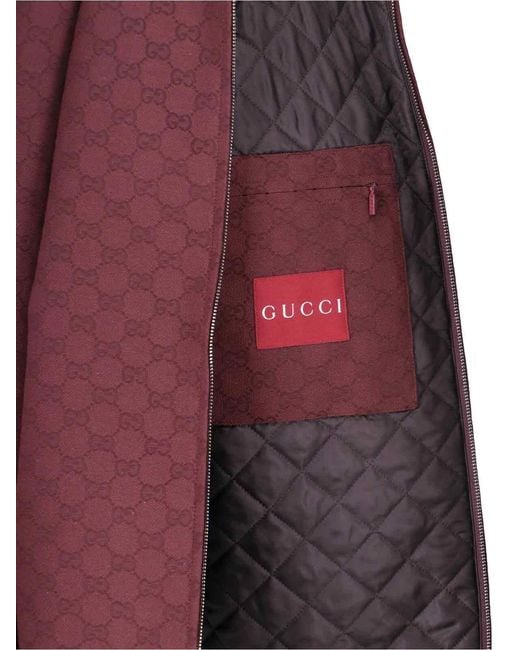 Gucci Purple Gg Supreme Zip Jacket for men