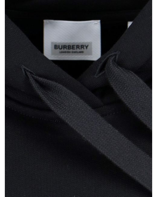 Felpa Cappuccio Logo di Burberry in Black