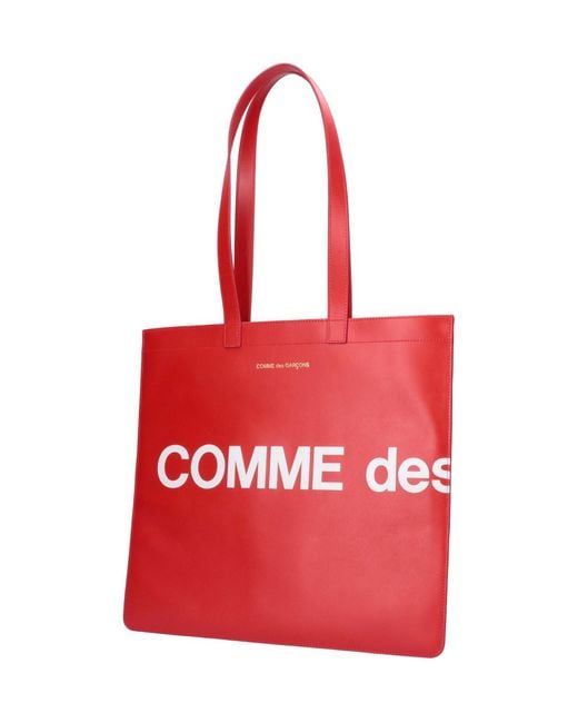 Comme des Garçons Red Logo Tote Bag