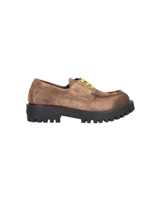 Prada Brown Suede Derby Shoes for men