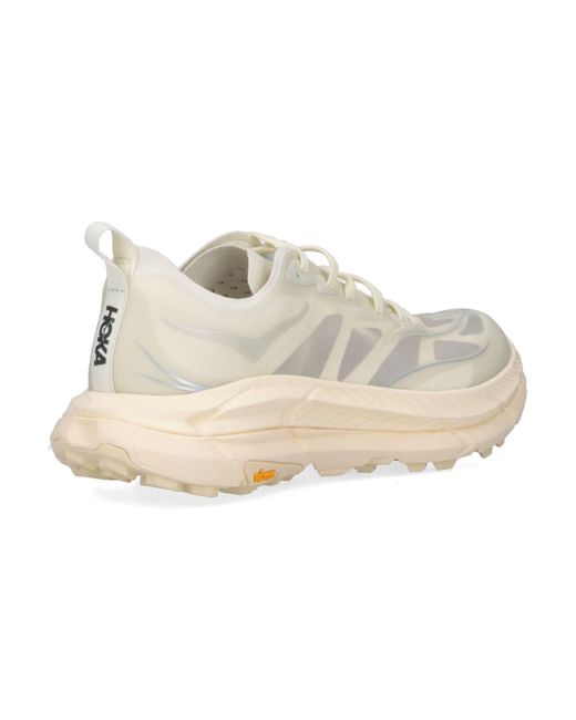 Hoka One One White Light And Natural Low-Profile Sneakers