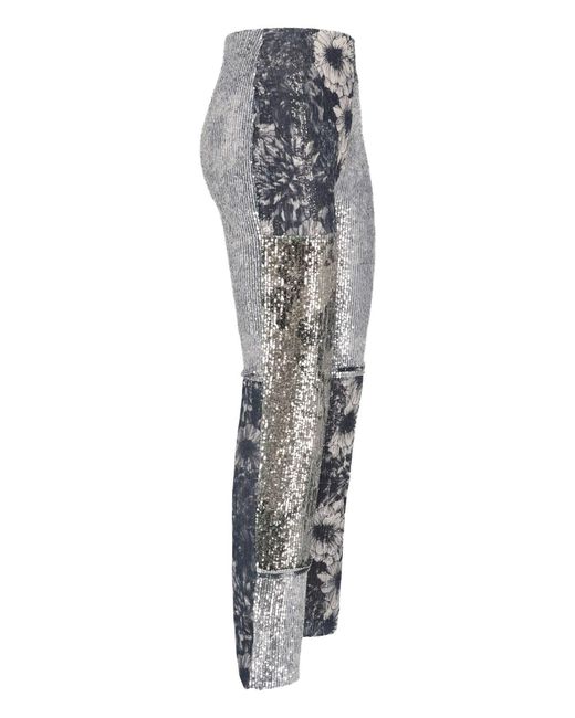 Maison Margiela Gray Monochrome Patchwork Floral Sequin Trousers