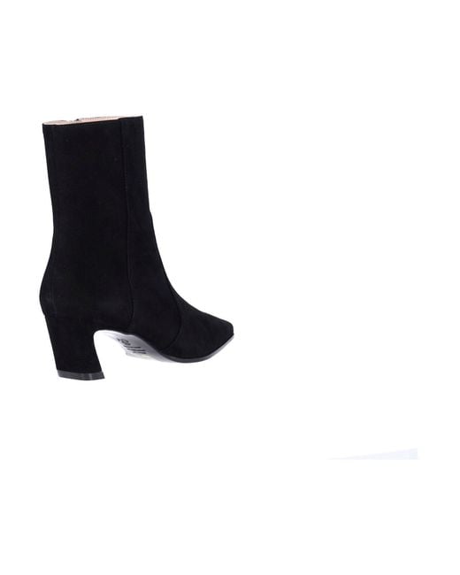 Stuart Weitzman Black Ankle Boots “Stassi Zip 50”
