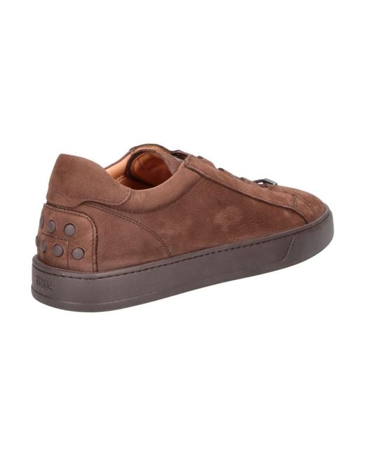 Tod's Brown Premium Calf Leather Sneakers For for men