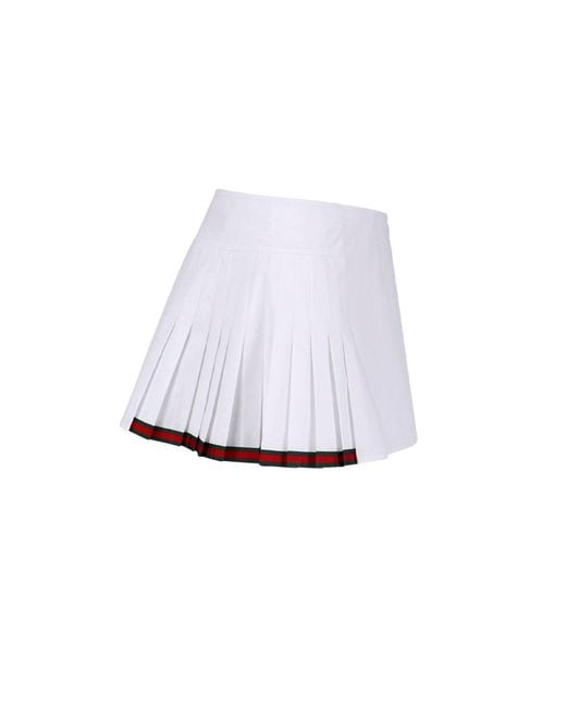 Gucci White Short Cotton Poplin Skirt