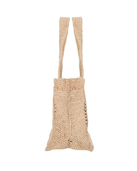 Borsa Tote Grande A Trapezio di Patou in Natural
