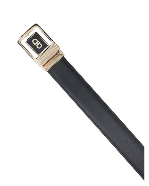 Ferragamo Black Reversible Logo Belt for men