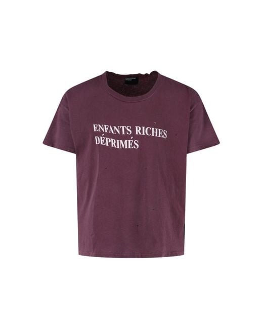 た*か様 ENFANTS RICHES DEPRIMES logo T Enfants Riches Deprimes Logo T-Shirt in Purple for Men | Lyst