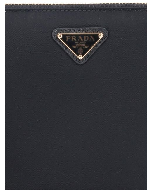 Prada Blue Logo Shoulder Pouch