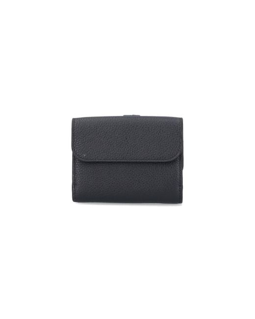 Chloé Black Calf Leather Flap Wallet For