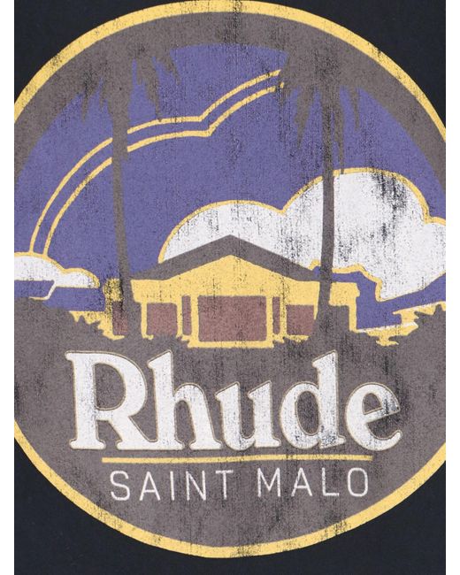 T-Shirt "Saint Malo" di Rhude in Black da Uomo