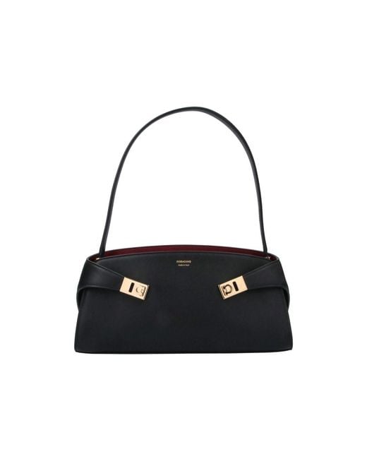 Ferragamo Black Shoulder Bag "Hug East-West"