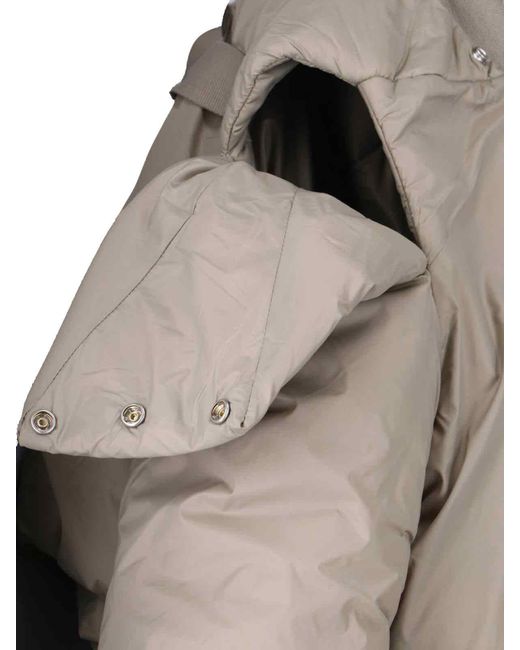 Rick Owens Gray Cropped Padded Down Jacket