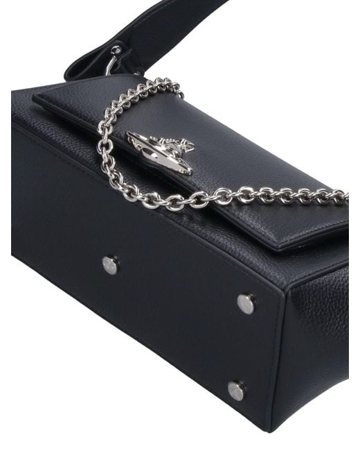 Vivienne Westwood Blue Structured Flap Shoulder Bag