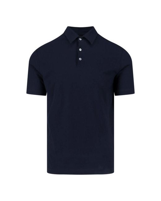Zanone Blue Cotton Polo Shirt for men