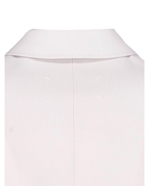 Maison Margiela White Double-Breasted Wool Blazer