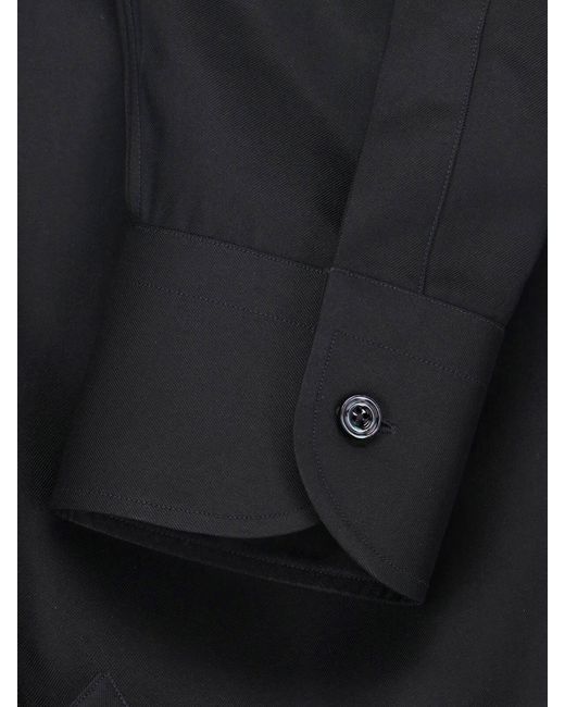 Tom Ford Blue Luxury Cupro Silk Shirt With Mother-Of-Pearl Buttons for men