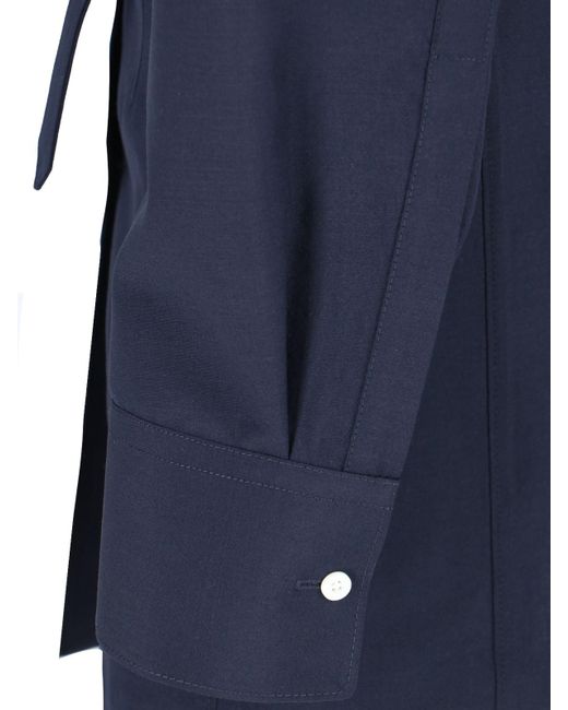 Prada Blue Belt Detail Single-breasted Jacket
