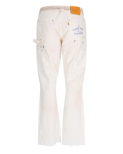 GALLERY DEPT. White Flared Printed Jeans for men