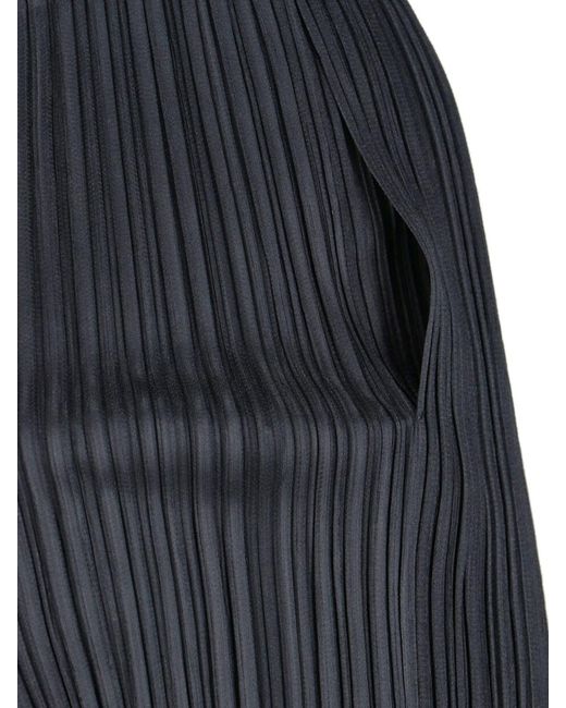 Pleats Please Issey Miyake Blue Trousers Polyester