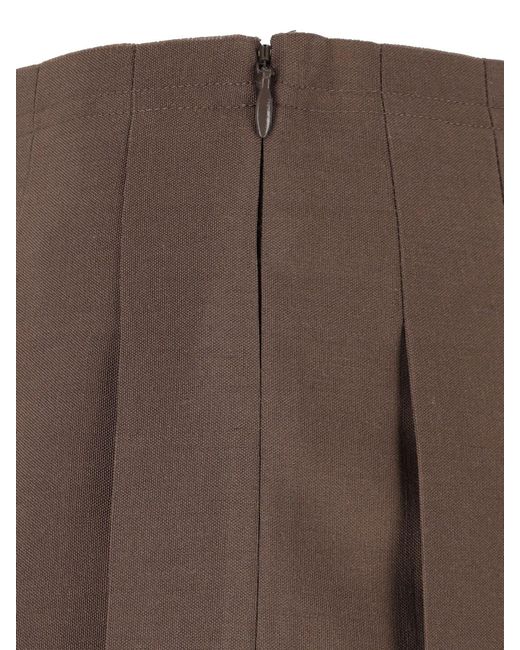 MM6 by Maison Margiela Brown Pleated Mini Skirt
