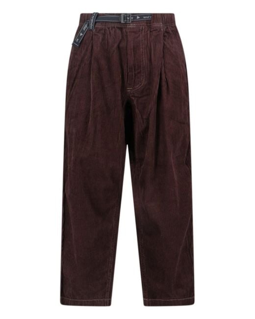And Wander Brown Classic Straight-Leg Trousers With Structured Waistband for men