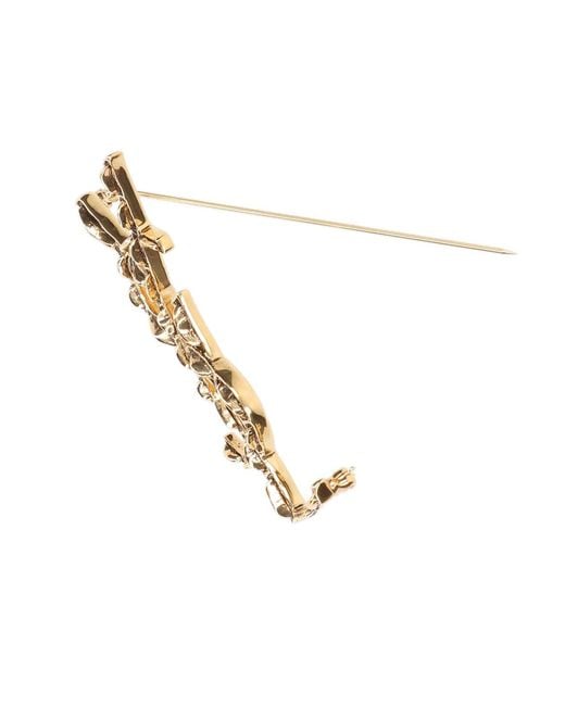 Saint Laurent White Brooch "Cassandre"