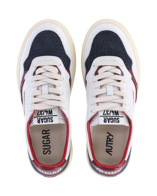 Autry Blue Cow Leather & Suede Sneakers