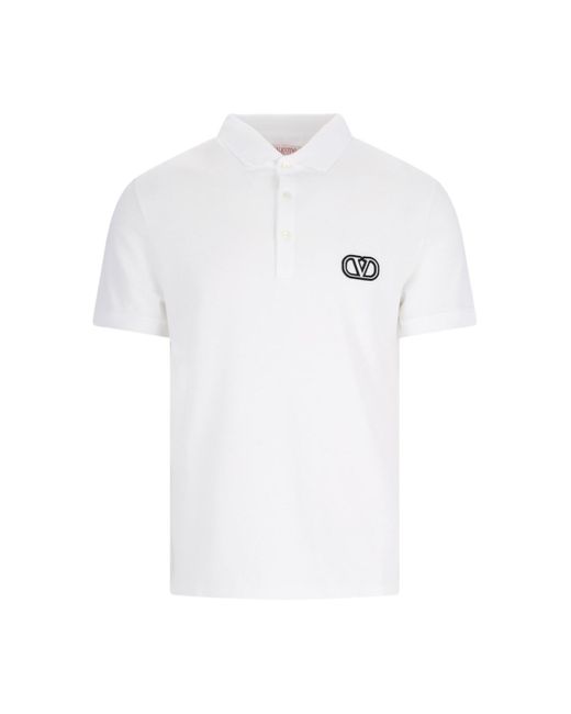 Valentino White Logo Polo Shirt for men