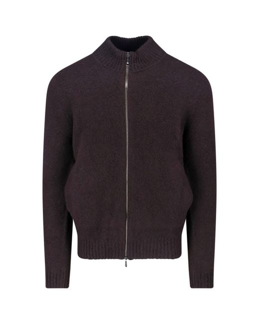 Drumohr Blue Wool Zip Sweater for men