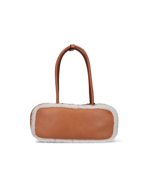 Miu Miu White 'Arcadie' Shearling Bag