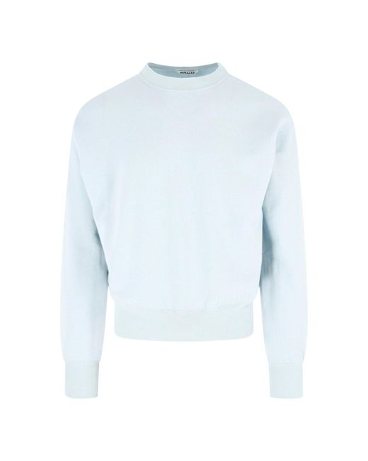 Auralee Blue Cotton Blend Sweatshirt for men