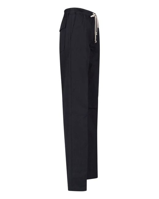 Rick Owens Blue Wide Cotton Pants for men