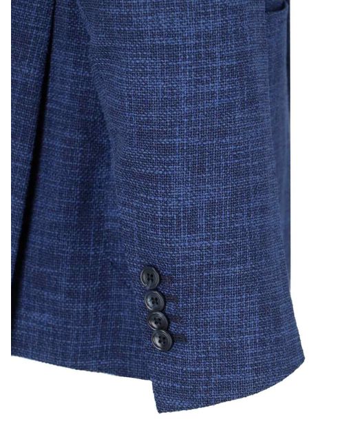 Tagliatore Blue Single-Breasted Blazer for men