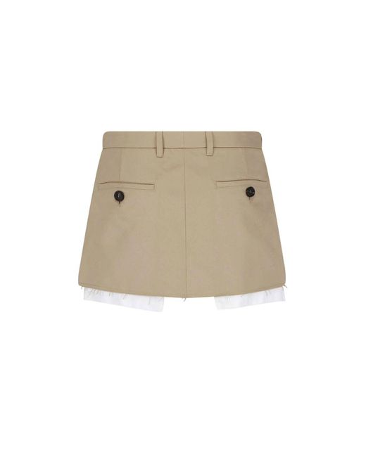 Miu Miu Natural Cotton Chino Mini Skirt