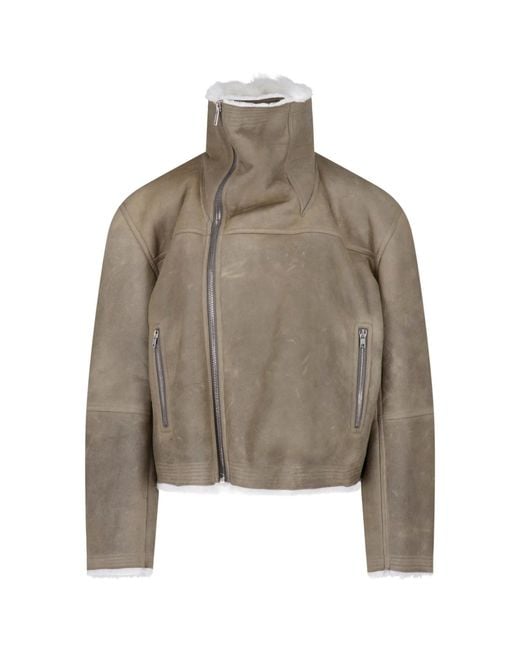 Rick Owens Brown Cropped Jacket "Flight"
