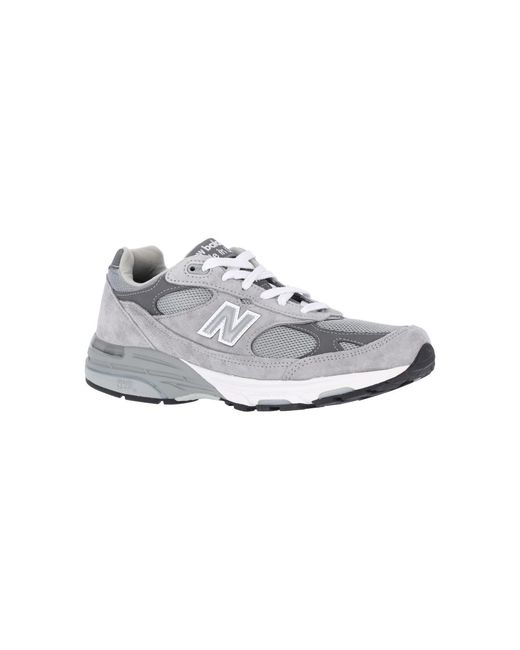 New Balance Gray 993 Suede Mesh Running Sneakers