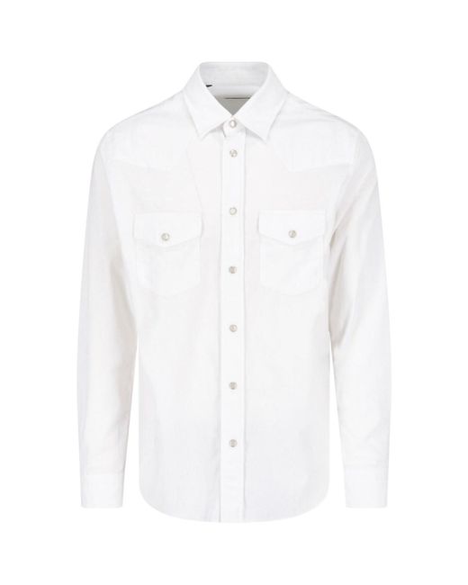 Tom Ford White 100% Cotton Button-Down Shirt for men
