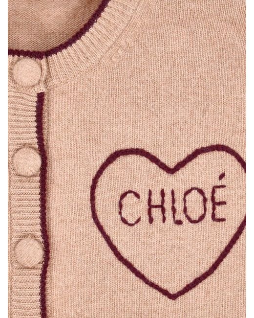 Chloé Pink Wool And Cashmere Cardigan