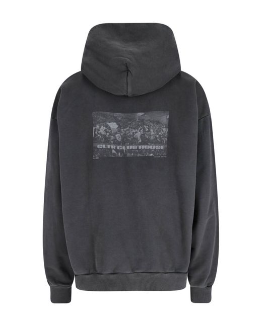 Felpa Cappuccio Logo di Cultura in Gray da Uomo